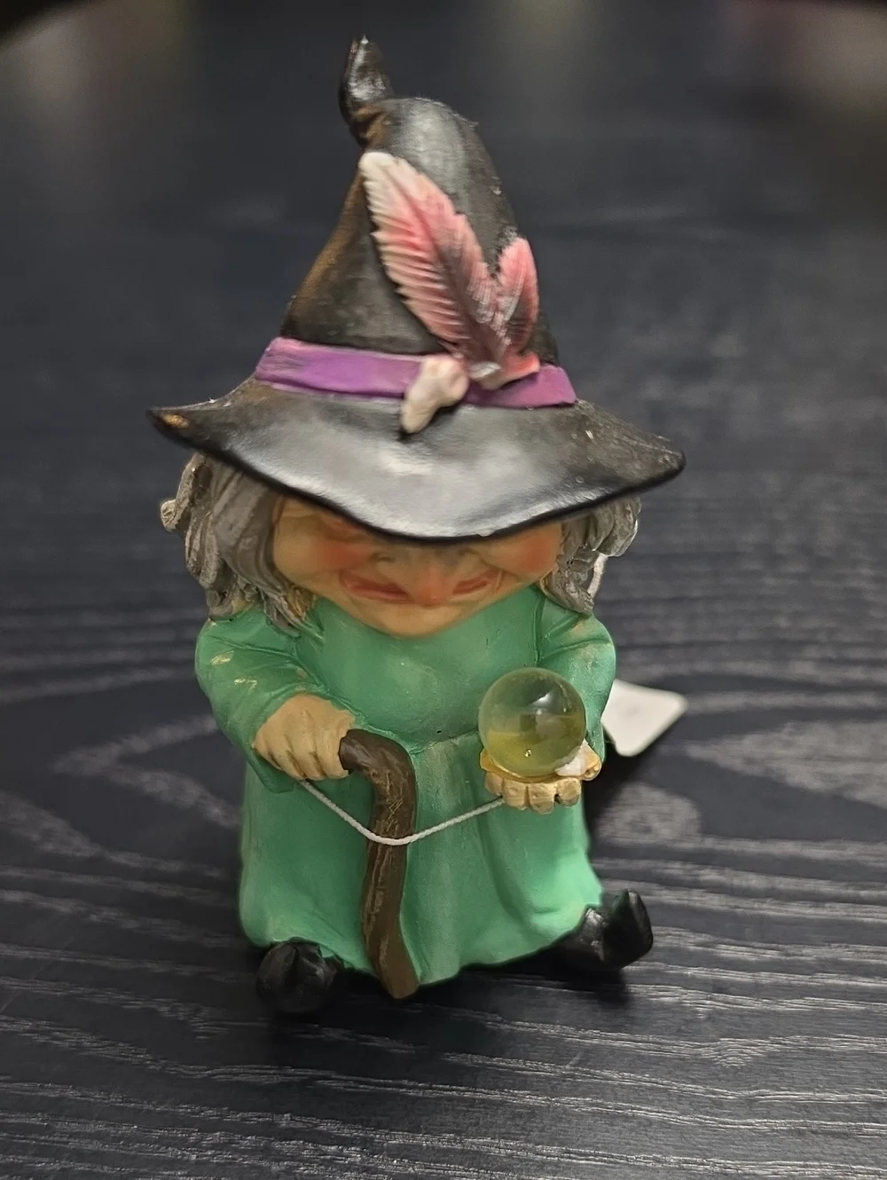 Transpac Witch w/ Crystal Ball figurine, Fairy Garden/Halloween Décor, NWT